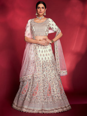 Rose White Lehenga Choli