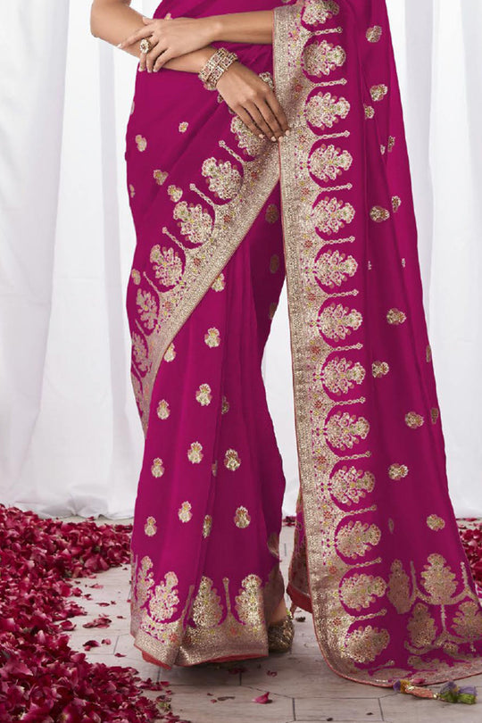 Rani Kora Silk Saree With Blouse Piece