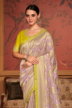 Pink Soft Pure Dola silk Saree With Blouse Piece