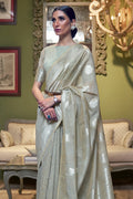 Pearl River Grey Linen Saree