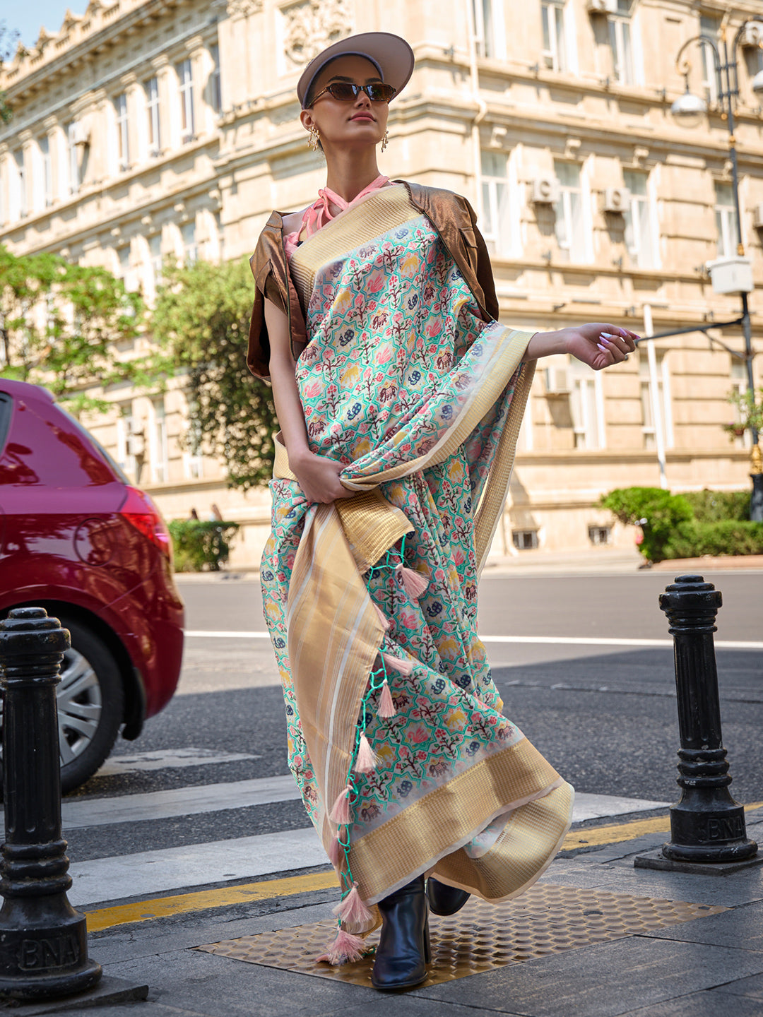 Priya Mani Raj looks uber-cool in a white printed saree for 