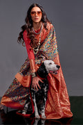 Black Banarasi Kashmiri Modal Silk Saree With Blouse Piece