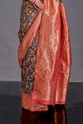 Black Banarasi Kashmiri Modal Silk Saree With Blouse Piece