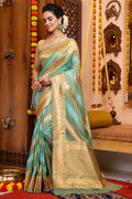 Mint Green Organza Saree