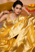 Canary Yellow Organza Saree