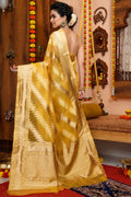 Canary Yellow Organza Saree