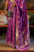 Llight Purple Satin Saree