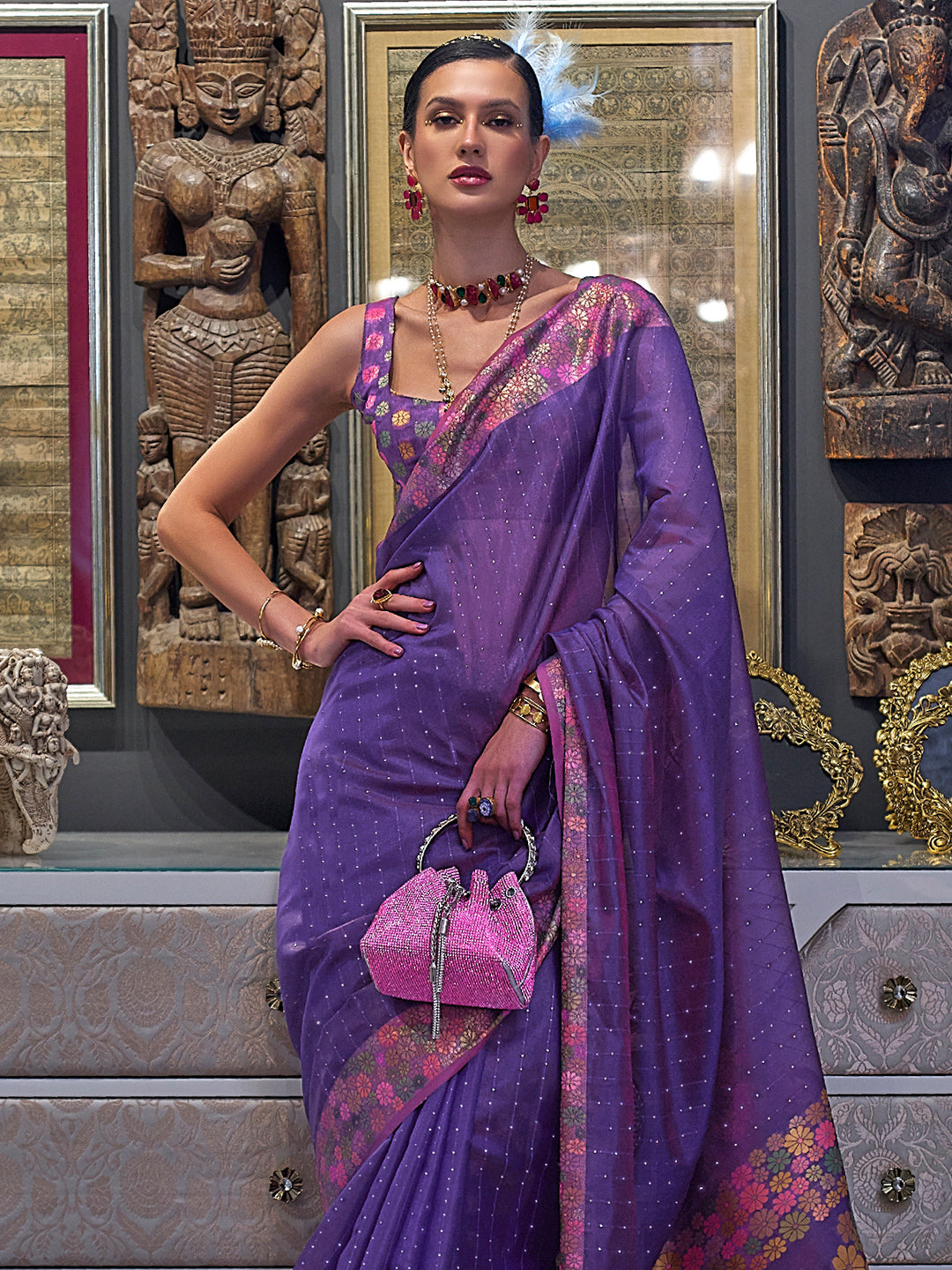 Clotho Studio| Swara Voice of Women | Annu, Chanderi Handblock Saree –  clothostudio