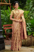 Tan Beige South Silk Saree