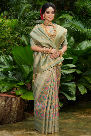 Sage Green South Silk Saree