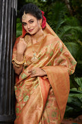 Brass Golden South Silk Saree