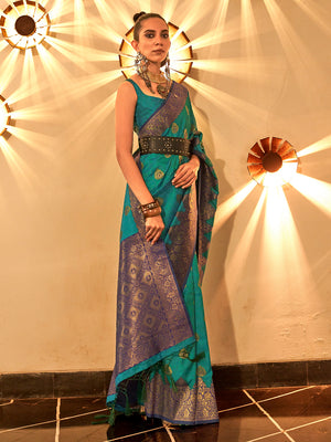 Pine Green Banarasi Saree