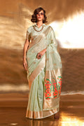 Green Paithani Silk Saree With Blouse Piece