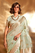 Green Paithani Silk Saree With Blouse Piece