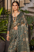 Rama Green Organza Saree