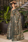 Rama Green Organza Saree