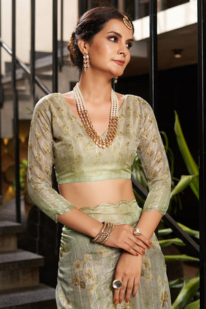 Light Green Organza Saree