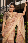 Peach Organza Saree