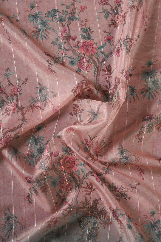Dusky Pink Organza Saree