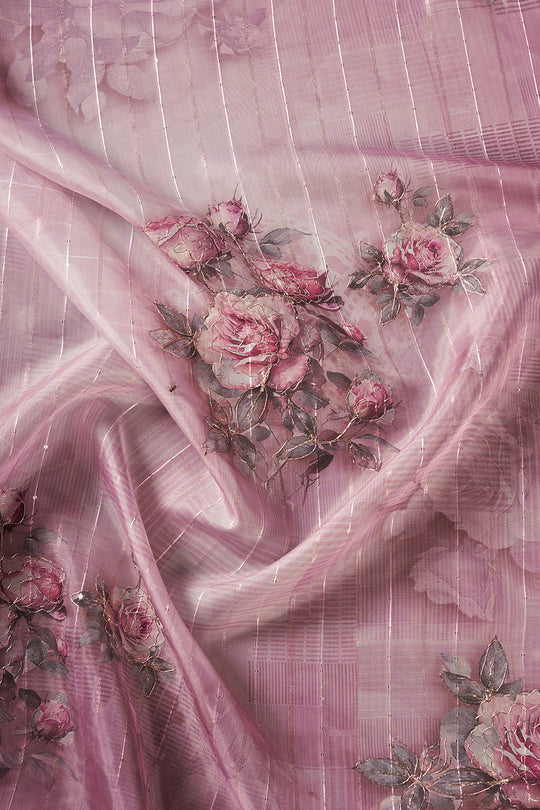 Dusky Purple Organza Saree