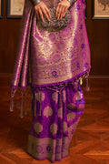 French Violet Kanjivaram Saree