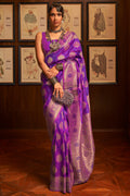 French Violet Kanjivaram Saree