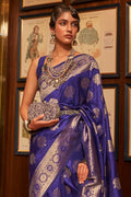 Indigo Blue Kanjivaram Saree