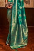 Teal Green Kanjivaram Saree