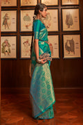 Teal Green Kanjivaram Saree