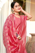 Pink Cotton Saree With Blouse Piece