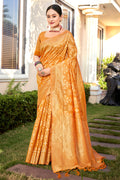 Mustard Cotton Saree With Blouse Piece