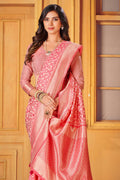 Thulian Pink Cotton Saree