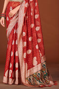 Crimson Red Cotton Saree