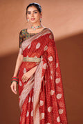 Crimson Red Cotton Saree