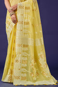 Lemon Yellow Cotton Saree