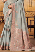 Coin Grey Cotton Saree