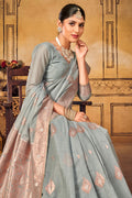 Coin Grey Cotton Saree