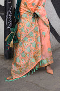Orange  Banarasi Silk Saree With Blouse Piece