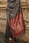 Black Soft Silk Saree With Blouse Piece