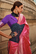 Pink Soft Silk Saree With Blouse Piece