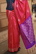 Pink Soft Silk Saree With Blouse Piece