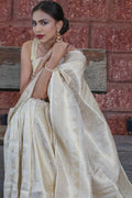 White Kanjivaram Saree