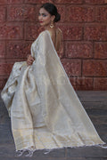 White Kanjivaram Saree