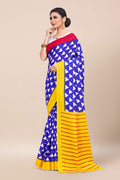 Womens Cotton Pink Saree With Blouse Piece