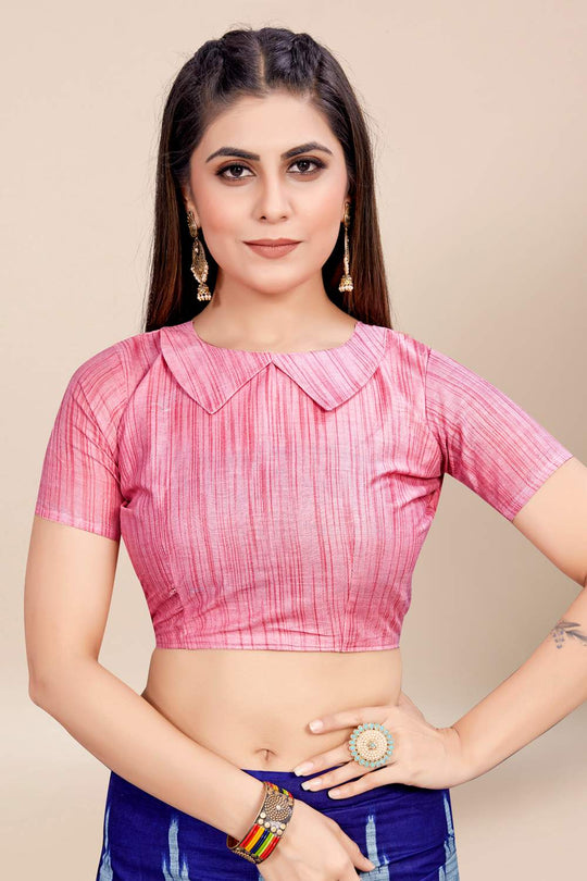 Womens Cotton Blue Saree With Blouse Piece