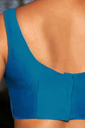 Womens Blue Silk Blouse