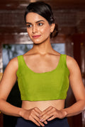 Womens Green Silk Blouse