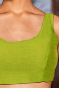 Womens Green Silk Blouse