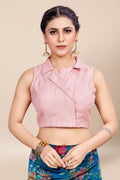 Womens Digital Print Viscose Blue Saree With Blouse Piece
