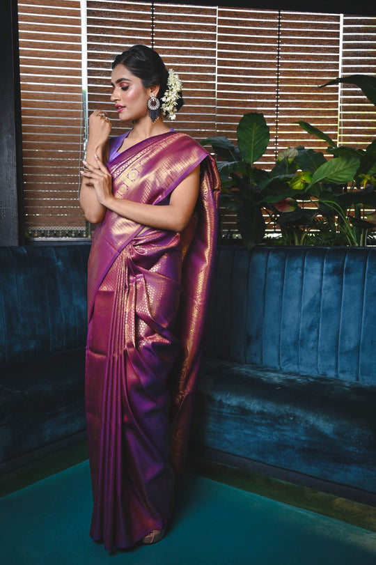 Magenta Purple Kanjivaram Saree